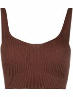 AERON haut crop Joan en maille nervurée - Marron