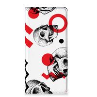 Mobiel BookCase Motorola Edge 20 Pro Skull Red - thumbnail