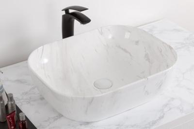 SaniGoods Bella waskom 50x14cm licht marmer SaniGoods Bella waskom 50x14cm licht marmer