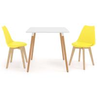 vidaXL 3-delige Eethoek geel