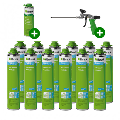 Illbruck PU010 Isolatielijm - 750ml met doseerpistool en reiniger (Set van 12 bussen) Illbruck PU010 Isolatielijm - 750ml met doseerpistool en reiniger (Set van 12 bussen)
