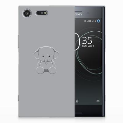 Sony Xperia XZ Premium Telefoonhoesje met Naam Grijs Baby Olifant