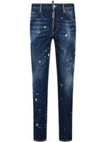 DSQUARED2 paint-splatter skinny-cut jeans - Bleu