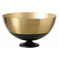 Boltze Champagne &amp;amp; wijnfles koeler/ijsemmer - goud/zwart - metaal - Dia 31 cm - Luxe model op voet   -