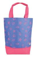 Yello strandtas canvas blauw/rood 52 x 42 x 16 cm
