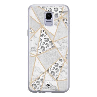 Samsung Galaxy J6 (2018) siliconen telefoonhoesje - Stone & leopard print Samsung Galaxy J6 (2018) siliconen telefoonhoesje - Stone & leopard print