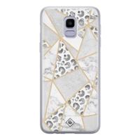 Samsung Galaxy J6 (2018) siliconen telefoonhoesje - Stone & leopard print