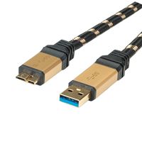 ROLINE GOLD USB 3.0 kabel, type A Male naar Micro B Male 2,0m - thumbnail