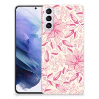 Samsung Galaxy S21 Plus TPU Case Pink Flowers - thumbnail