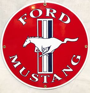 Ford Mustang Logo Emaille Bord 12" / 30 cm