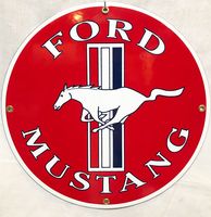 Ford Mustang Logo Emaille Bord 12" / 30 cm - thumbnail