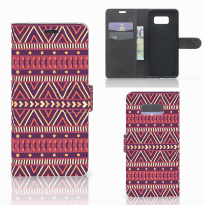 Samsung Galaxy S8 Plus Telefoon Hoesje Aztec Paars Samsung Galaxy S8 Plus Telefoon Hoesje Aztec Paars