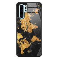 Huawei P30 Pro glazen hardcase - Wereldkaart