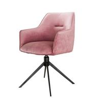 Giga Meubel - Armstoel Velvet Roze Draaibaar - Zithoogte 48cm