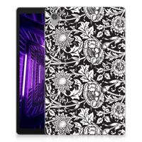 Lenovo Tab M10 HD (2de generatie) Siliconen Hoesje Black Flowers - thumbnail