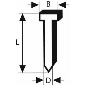 Nagel met verzonken kop SK50 19G, 1,2 mm, 19 mm, verzinkt 5000 stuk(s) Bosch Accessories 2608200512 Afm. (l x b) 19 mm x 1.2 mm