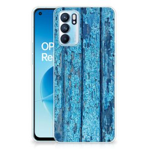 OPPO Reno6 5G Bumper Hoesje Wood Blue