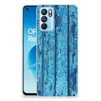 OPPO Reno6 5G Bumper Hoesje Wood Blue - thumbnail