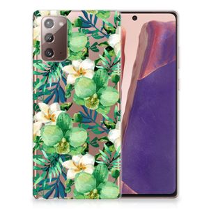 Samsung Note 20 TPU Case Orchidee Groen