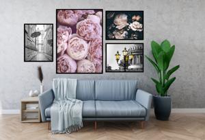 Posters - Gebouwen en Bloem / Set van 4