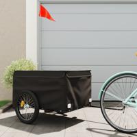 VidaXL Fietstrailer 45 kg ijzer zwart