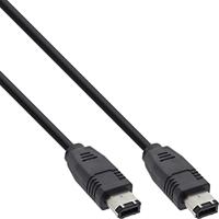 InLine 34001 FireWire kabel, IEEE1394, 6-polige stekker/stekker, zwart, 1 m