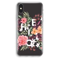 Hello in flowers: iPhone XS Max Transparant Hoesje - thumbnail