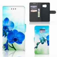 Samsung Galaxy S7 Edge Hoesje Orchidee Blauw - Cadeau voor je Moeder