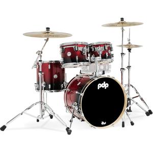 PDP Drums Concept Maple 4-Piece Red to Black Fade 4d. shellset