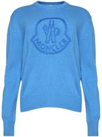 Moncler logo crew neck jumper - Bleu