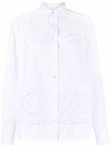 P.A.R.O.S.H. chemise en broderie anglaise à boutonnière - Blanc