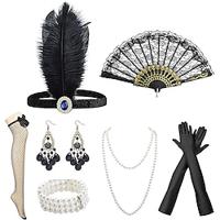 Vintage Jaren 1920 Gatsby Jaren '20 flapper hoofdband Accessoireset Ketting Oorbel Charleston Dames Veer Modieus Maskerade Festival Handschoenen Lightinthebox