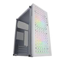 MARS GAMING MC-CORE, Ultractompacte MicroATX Gaming Behuizing, Metal-Mesh Voorkant, 2x FRGB 120mm Ventilatoren, Volledig Zijpaneel, Mini-Tower PC met USB 3.0, Wit