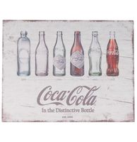 Coca-Cola Flessen Evolutie Houten Bord - thumbnail