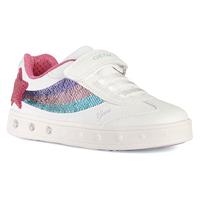 Geox J Skylin Girl sneakers voor meisjes, Wit Multicolor, 35 EU