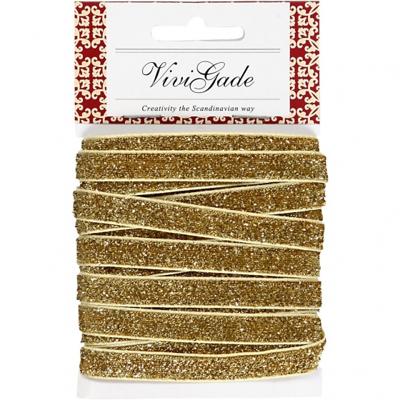 Creotime lint 5 m 10 mm gouden glitter Creotime lint 5 m 10 mm gouden glitter