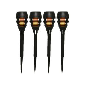 12x stuks Solar licht tuinfakkels/tuinlampen met vlam effect op zonne-energie 27 cm