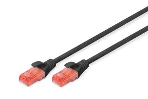 Digitus DK-1617-0025/BL RJ45 Netwerkkabel, patchkabel CAT 6 U/UTP 0.25 m Zwart Halogeenvrij, Verdraaide paren 1 stuk(s)