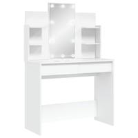 vidaXL Kaptafel met LED-verlichting 96x40x142 cm wit, make up tafel, toilettafel, slaapkamer kaptafel, makeuptafel, slaapkamermeubel, kap tafel