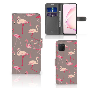 Samsung Note 10 Lite Telefoonhoesje met Pasjes Flamingo