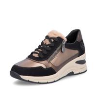 Rieker N9301 Lage sneakers voor dames, losse inlegzool, Beige Combi 90, 36 EU