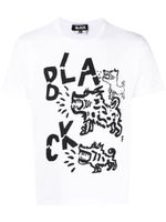 Black Comme Des Garçons t-shirt à logo imprimé - Blanc