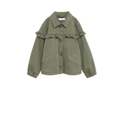 Mango Kids zomerjas met ruches khakigroen