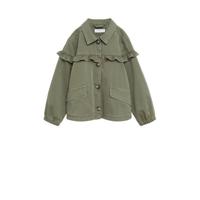 Mango Kids zomerjas met ruches khakigroen