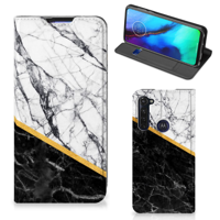Motorola Moto G Pro Standcase Marmer Wit Zwart - Origineel Cadeau Man