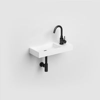 Clou Mini Wash Me fontein solid surface rechts 45cm wit mat - thumbnail