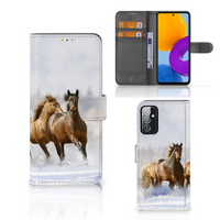 Samsung Galaxy M52 Telefoonhoesje met Pasjes Paarden - thumbnail