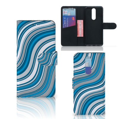 Alcatel 3 (2019) Telefoon Hoesje Waves Blue