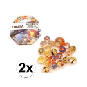 2 Netjes fiesta knikkers 42 stuks