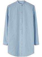 Jil Sander chemise en coton rayée à patch logo - Bleu